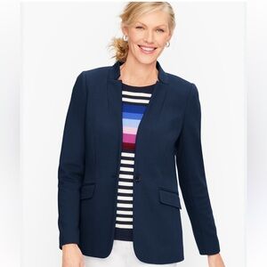 Talbots Easy Knit Blazer - Twill  Navy Size 14 NEW